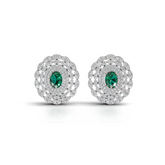 Center Green Stone Stud Earing