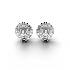Center Green Stone Stud Earing