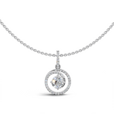 Dazzling Diamond Crescent Pendant Necklace