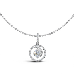 Dazzling Diamond Crescent Pendant Necklace
