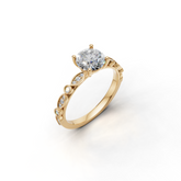Dazzling diamond engagement ring, set against a white background