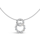 Elegant Diamond Circle Pendant Necklace