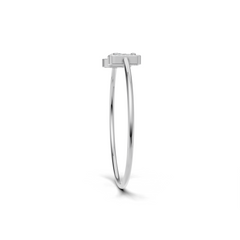 Elegant Diamond Cuff Bracelet with Baguette and Round Brilliant Cut Diamonds