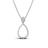 Elegant Diamond Pear-Shaped Pendant Necklace