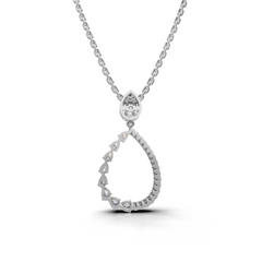 Elegant Diamond Pear-Shaped Pendant Necklace