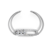 Elegant Women's Silver or gold Bracelet with Diamond Accent