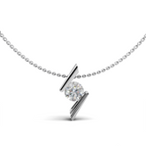 Modern Diamond Pendant Necklace - Geometric Design