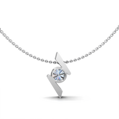 Modern Diamond Pendant Necklace - Geometric Design