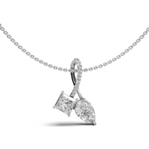 Princess-Cut and Pear-Shaped Diamond Pendant Necklace