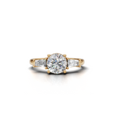 Round-cut engagement ring with a sleek, modern design