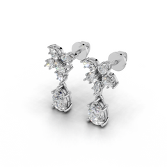 Floral inspired Diamonds Earrings - DGER-0145