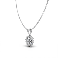 Circular Floral Diamond Pendant - LWPD-0324