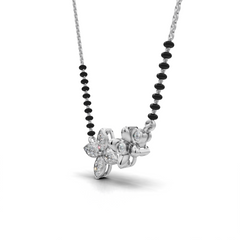 Diamond Mangalsutra Pendant - Floral Design