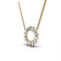 Dazzling Baguette Diamond Circle Pendant Necklace