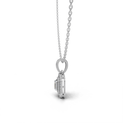 Emerald cut Diamond Pendant - LWPD-0178A