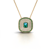 Exquisite Emerald and Diamond Pendant Necklace