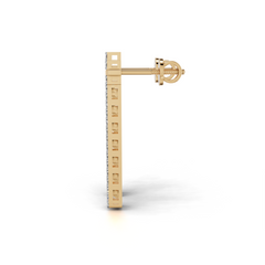 Diamond linear drop earrings