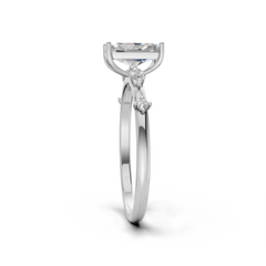 Radiant-cut Diamond Engagement Ring - SOLR-0548