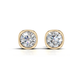 Bezel-Set Moissanite Stud Earrings