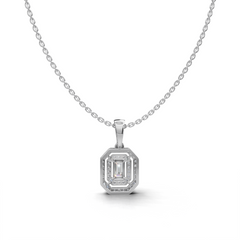 Emerald cut Diamond Pendant - LWPD-0178A