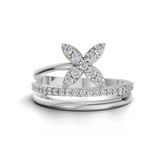 Exquisite Diamond Flower Ring - HWLR-0082