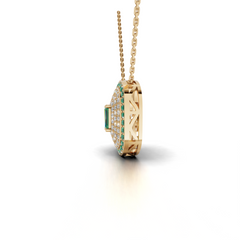 Exquisite Emerald and Diamond Pendant Necklace