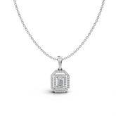 Emerald cut Diamond Pendant - LWPD-0178A