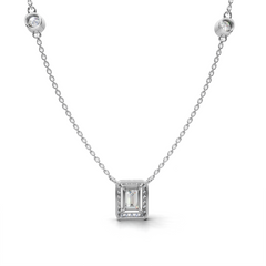 Bezel Set Diamond Necklace - LWPD-0320