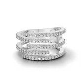 Round LGD Spiral Multi-Band Ring with Flowing Diamond Swirl Pattern – HWLR-0081