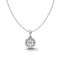 Circular Floral Diamond Pendant - LWPD-0324