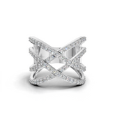 Criss-Cross LGD Open X-Motif Multi-Band Diamond Ring – HWLR-0084