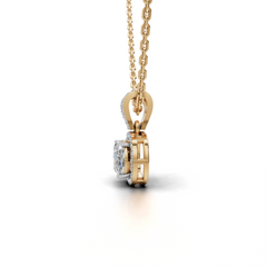 Exquisite Cushion-Cut Diamond Halo Pendant