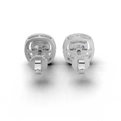 Cushion Cut Halo Earrings