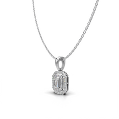 Emerald cut Diamond Pendant - LWPD-0178A