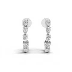 Elegant Diamond Hoop Earrings set - HPER-0008