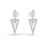 Geometric Triangle LGD Drop Earrings with Minimalist Diamond Outline – LWPD-0329-ER