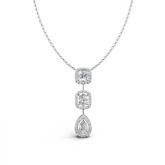 Teardrop LGD Pendant Necklace with Square, Cushion & Pear-Shaped Diamond Arrangement – LWPD-0322