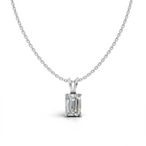 Emerald-Cut LGD Solitaire Pendant Necklace with Clean Geometric Silhouette – LWPD-0115