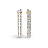 Diamond linear drop earrings