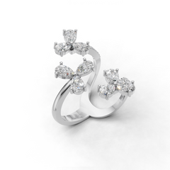 Floral swirl Diamond Ring - MWLR-0289