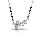 Diamond Mangalsutra Pendant - Floral Design