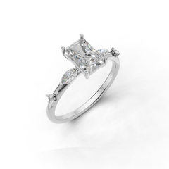 Radiant-cut Diamond Engagement Ring - SOLR-0548