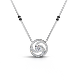 Swirl Diamond Mangalsutra Pendant Necklace