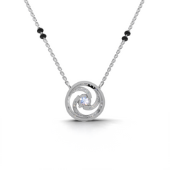 Swirl Diamond Mangalsutra Pendant Necklace