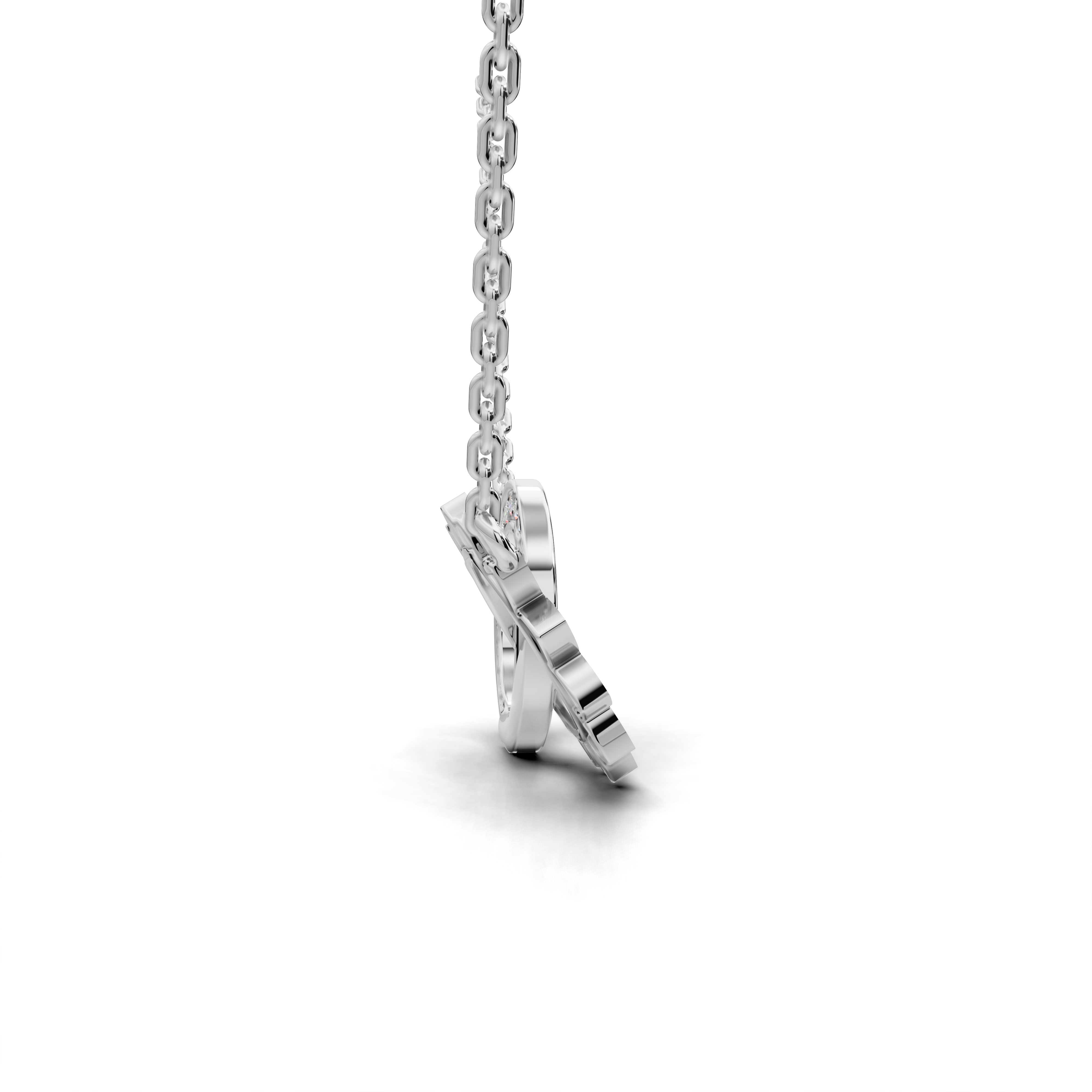 Celestial Diamond Pendant Necklace - Moon and Sun Interlocking Design