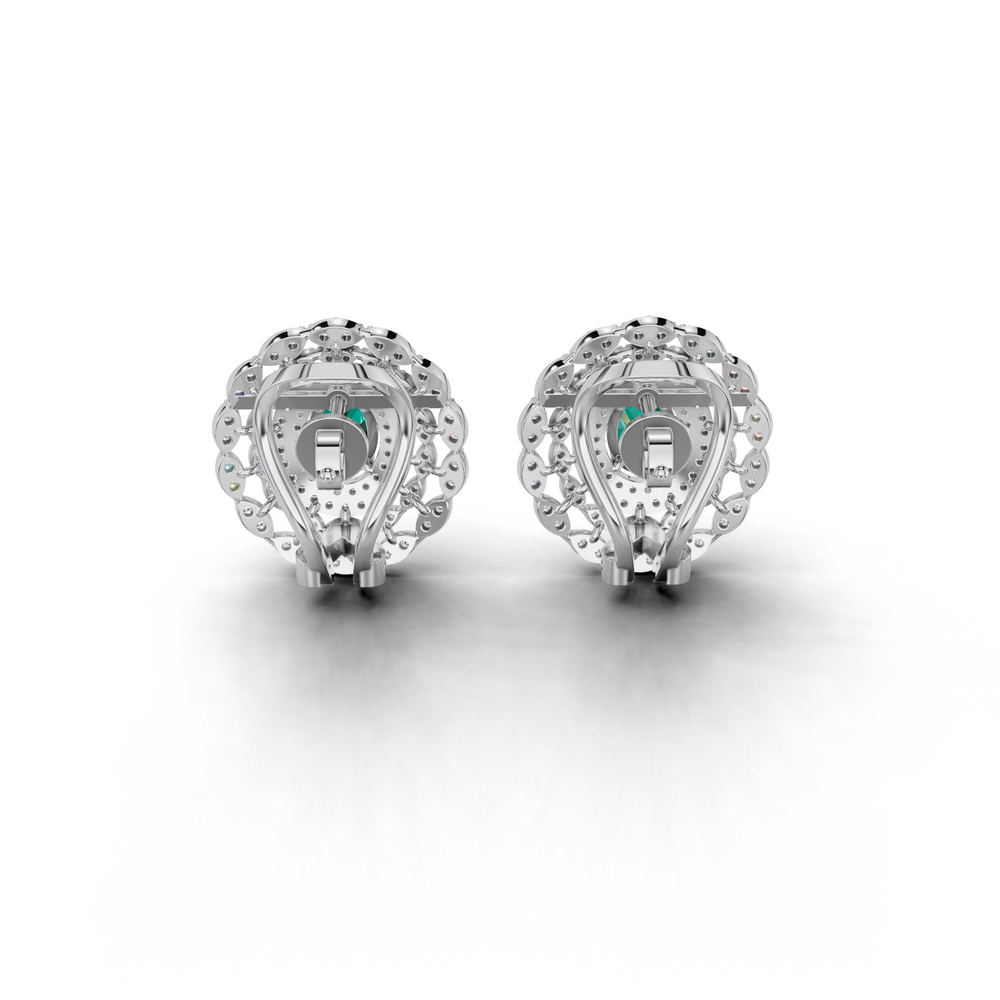 Center Green Stone Stud Earing