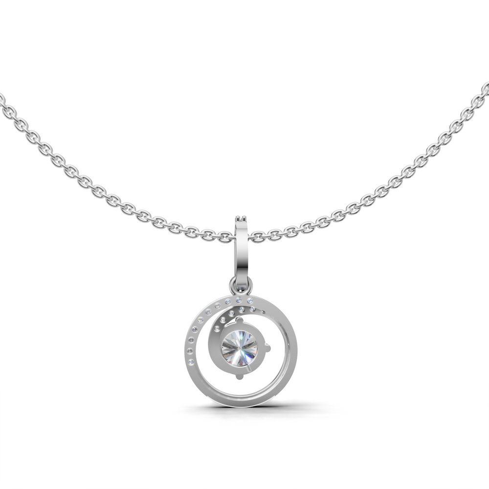 Dazzling Diamond Crescent Pendant Necklace