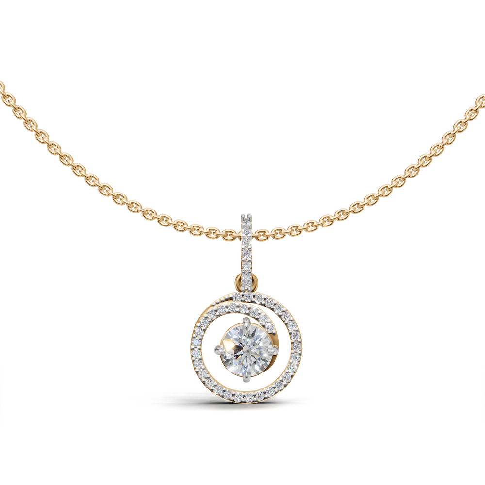 Dazzling Diamond Crescent Pendant Necklace