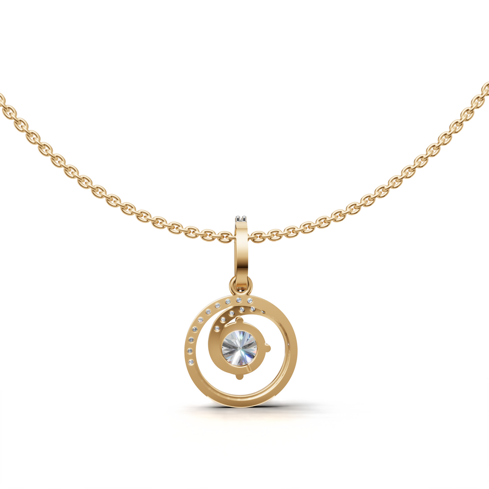 Dazzling Diamond Crescent Pendant Necklace