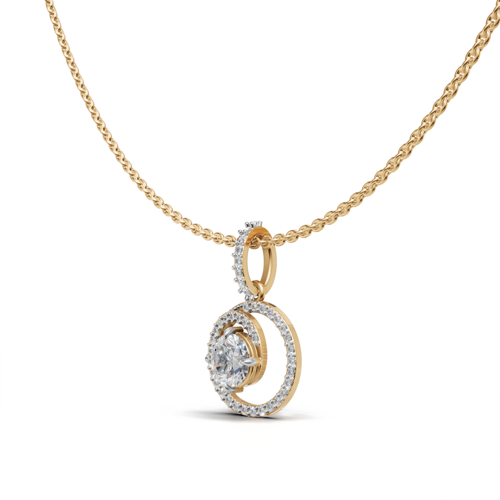 Dazzling Diamond Crescent Pendant Necklace